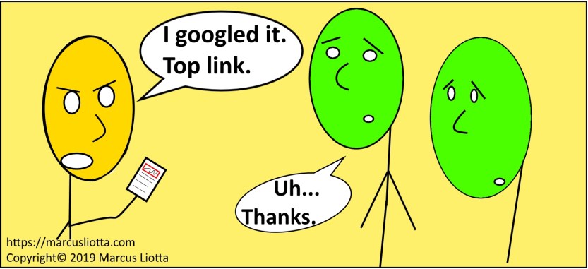 Never tell people to just google it